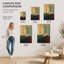 Tableau abstrait vertical vert orange bordeaux imprimé par blocs de couleurs sur toile, décoration murale moderne et neutre.-793760008