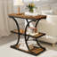 Table de bout à 3 niveaux et table d'appoint en bois avec rangement