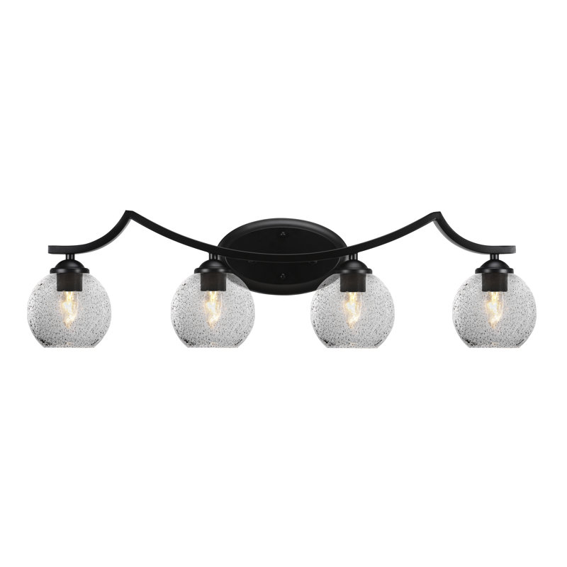 Zilo 4 Light Bath Bar, Gray, Matte Black