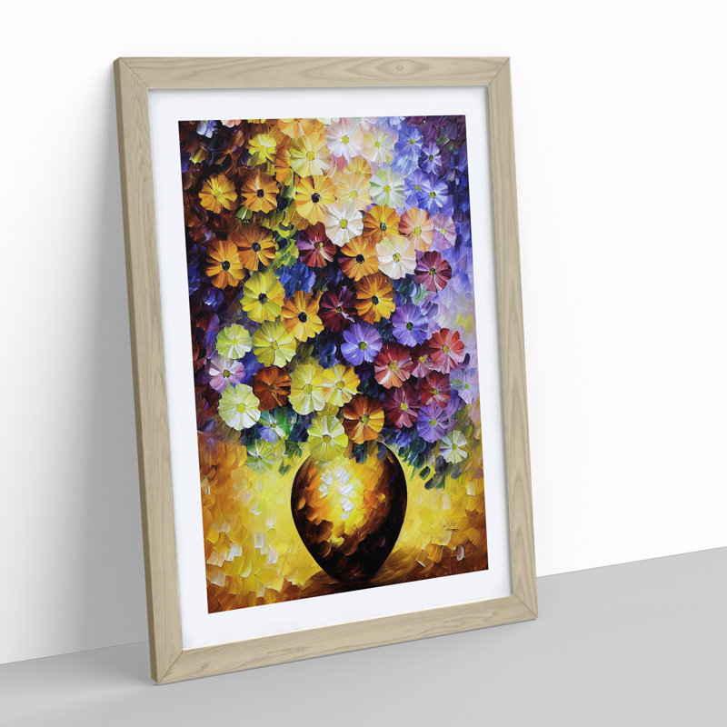 Vase Of Flowers No.3 - Wall Art, 66cm H x 48cm W, Oak Framed Paper, White