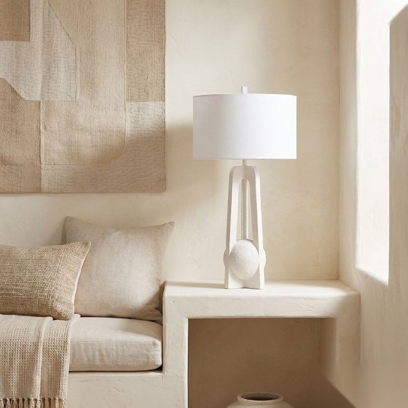 33.25"  Table Lamp With White Shade