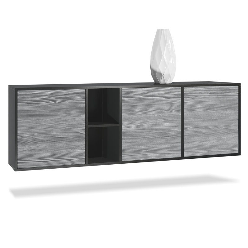 Argaki 182 cm W Sideboard, Without LED, Avola anthracite