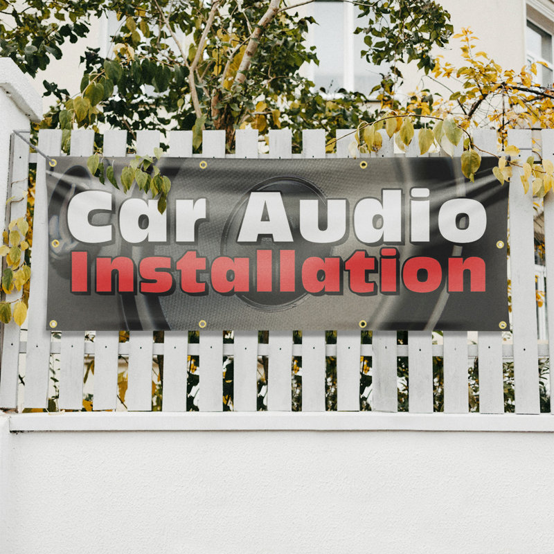 Bannière d'installation de voiture audio 36 po x 96 po