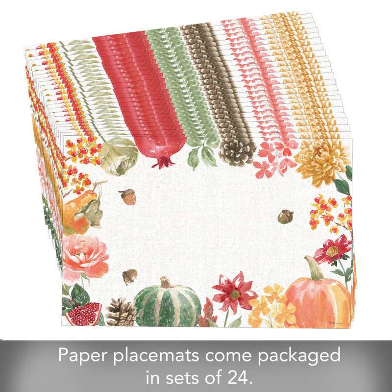 Harvest 24-Sheet Premium Paper Placemats