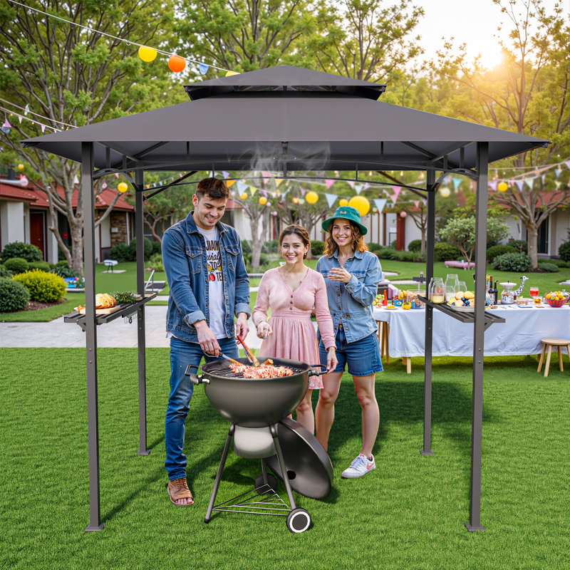 Pavillon de jardin d'extérieur 8 pi x 5 pi avec plateau ventilé à 2 niveaux