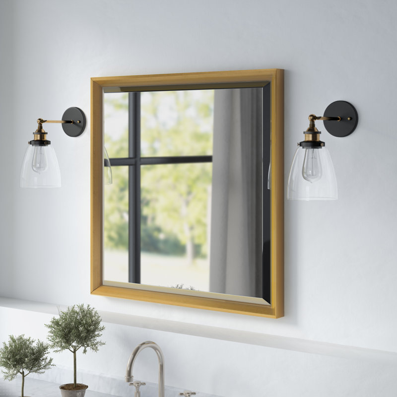 Miroir d'appoint Ovey, Or, 29,5 po x 29,5 po