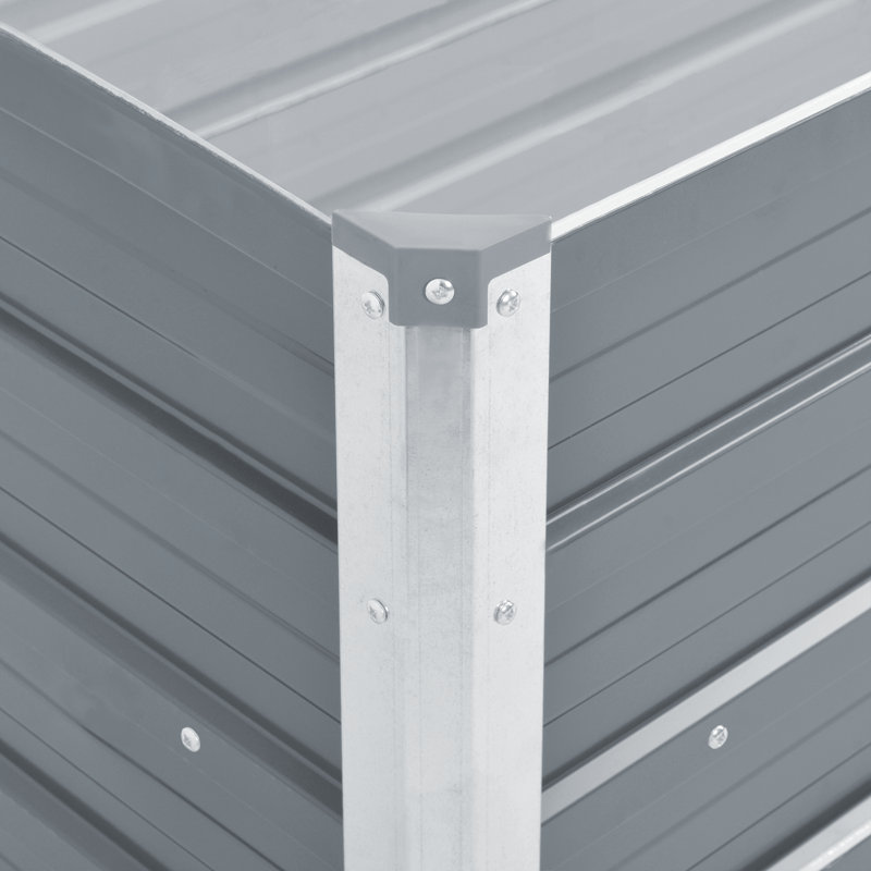 Metal Planter Box, Grey, 45cm H x 160cm W x 40cm D