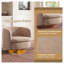 Mistpeople 360° Swivel Barrel Accent Chair in Light Khaki, Compact Coastal Living Room Seat with Solid Wood Base