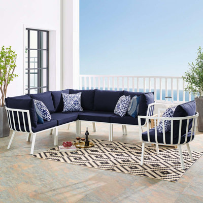 Modway Riverside 6 Piece Outdoor Patio Aluminum Set by Modway