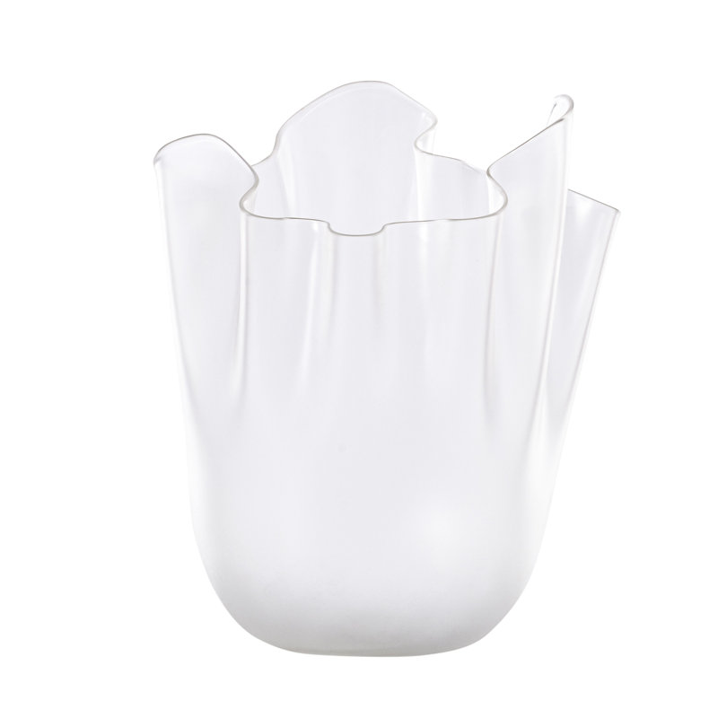 Venini Fazzoletto Vase, 12.2" H x 9.06" W x 9.06" D, Gray