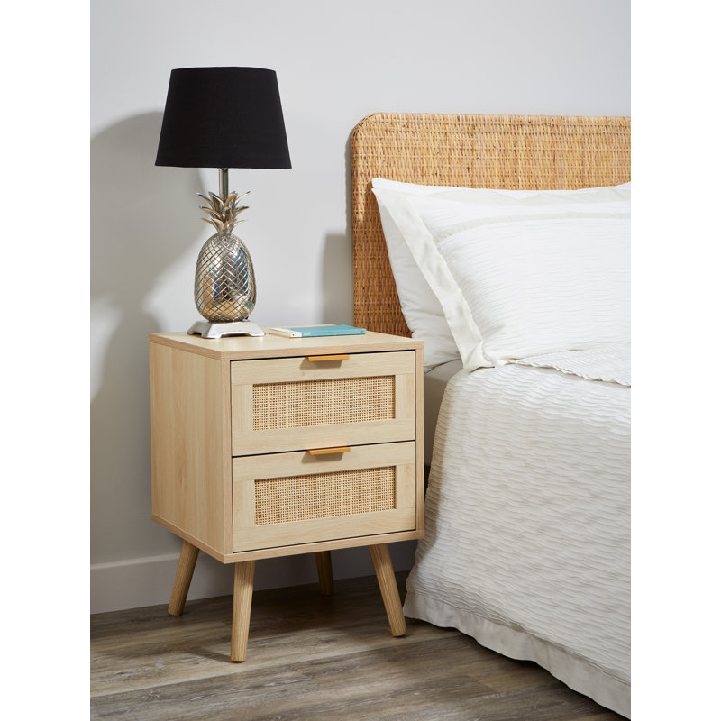 Ceto 2 Drawer Wicker & Rattan Bedside Table