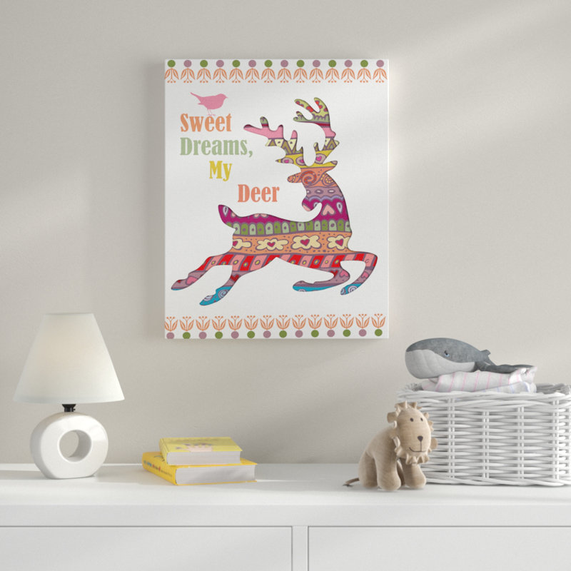«Emery Sweet Dreams My Deer Boho», impression sur toile encadrée, 24 po x 30 po