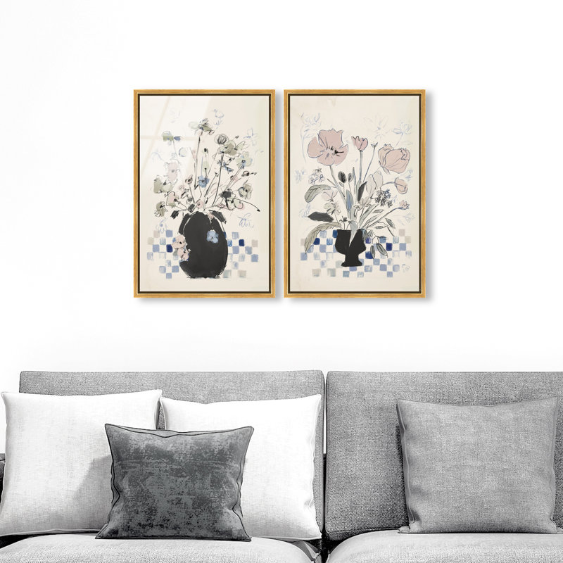 Modern Bloom Set Set by Oliver Gal, Gold Floater Frame, 17"H x 25"W