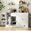 Buffet avec rangement, grande armoire de rangement pour la cuisine avec 1 tiroir et 4 portes, café moderne pour la salle à manger, blanc