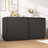 Black 4-Door Fluted TV Stand With Power Outlet, Handleless Wave Design Entertainment Center, Adjustable 3-Tier Particle Board Storage Cabinet, Multi-Functional Media Console & Buffet Sideboard-880141160