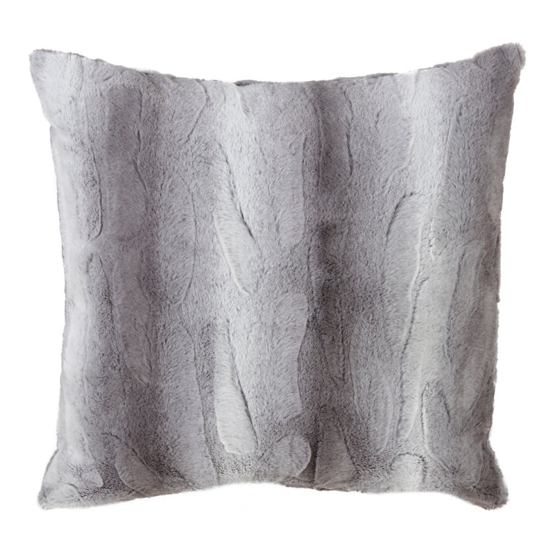 Natural Animal Print Faux Fur Square Throw Pillow 20"