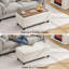 Banc multi-fonctionnel pour repose-pieds avec couvercle rabattable en bois et coussin-439540614