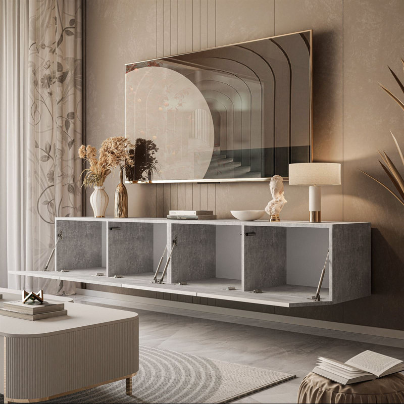 Pavillon TV Stand, Concrete