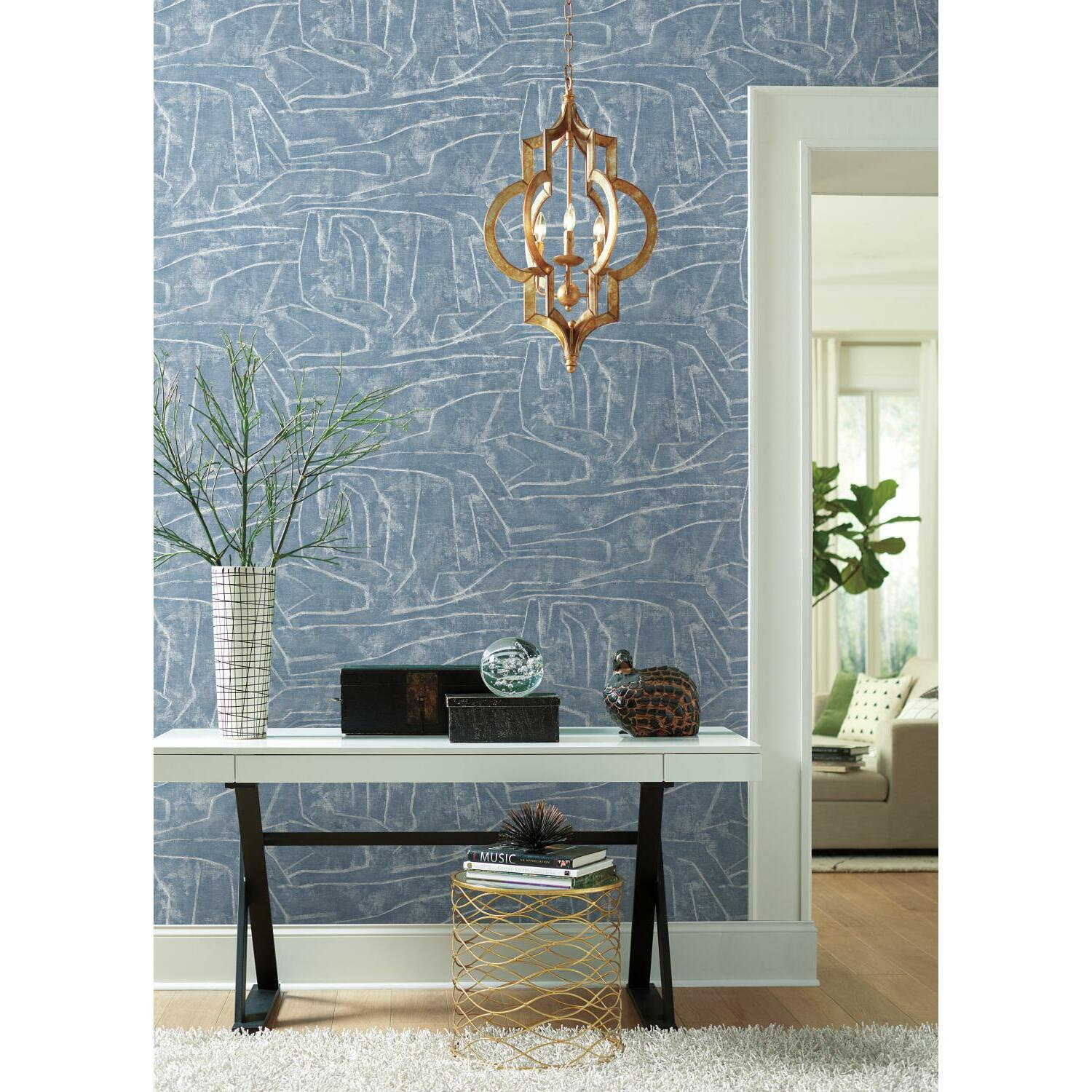 Vena Modern Peel & Stick Abstract Wallpaper, Blue
