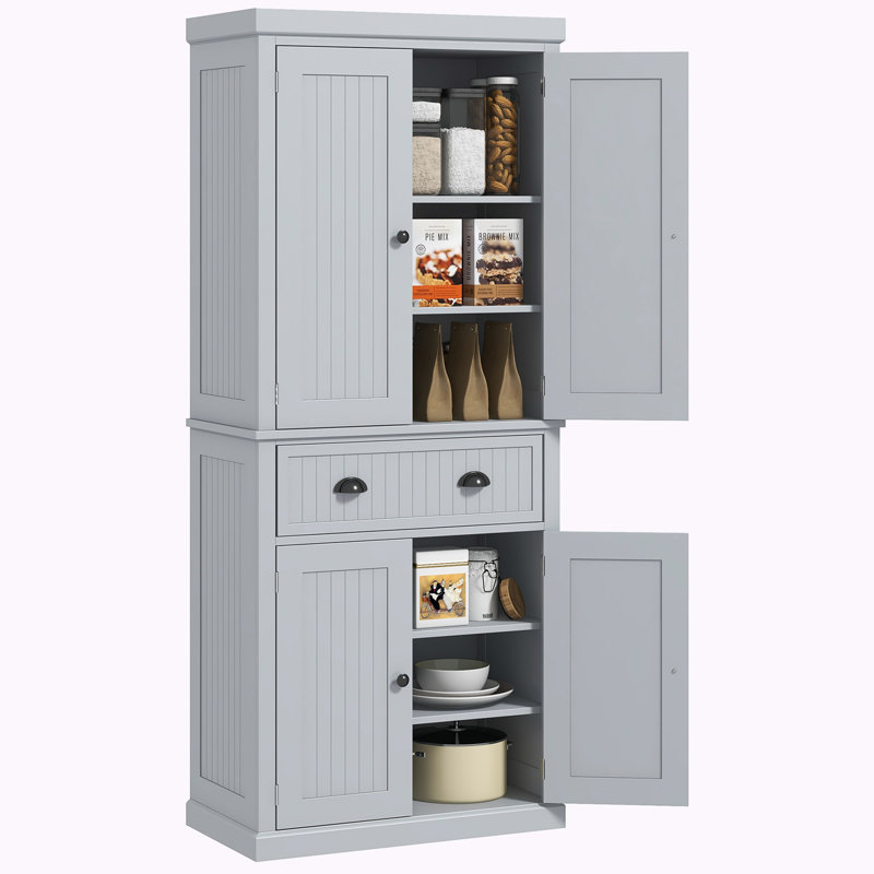 Storage Cabinet with Drawer and Adjustable Shelves, Gray