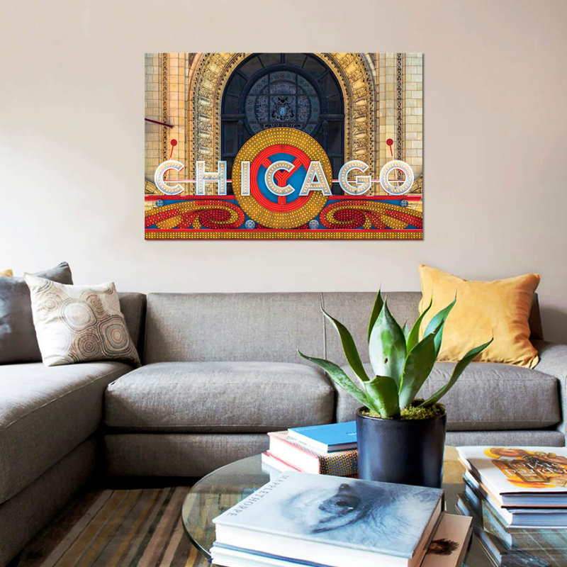 « chicago theater sign ii », art textuel sur toile, H 12 po x l 18 po x P 1,5 po