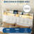 Bed Frame with 2 Storage Drawers, Upholstered Bed Frame with LED Light-738286141-738286140