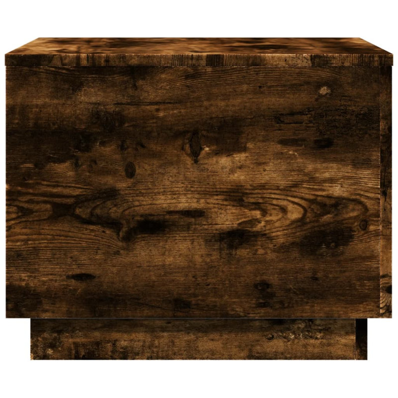 Coffee Table With LED Lights 19.7"X19.7"X15.7", Smoked Oak