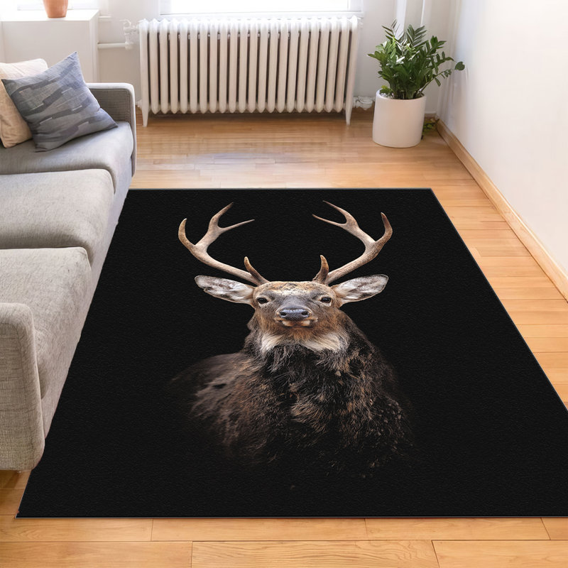 Exquisite Non-Woven Thin Type Printed Rug Featuring a Floral and Geometric Design in Warm Earth Tones Ideal for Enhancing the Appeal of Your Living Space or Bedroom