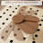 Solid Wood Adjustable Rotating Petal Side Table with Foldable Metal Legs for Multi-Space Use