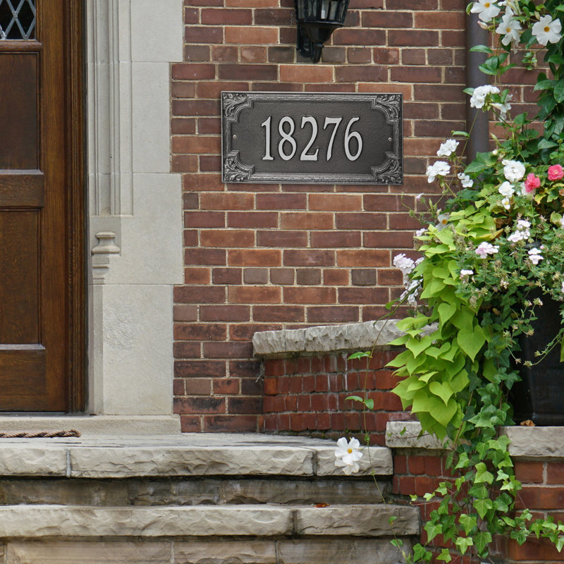 Plaque d'adresse murale 1 ligne Signature Series, Gris, Oui, Gris fumée