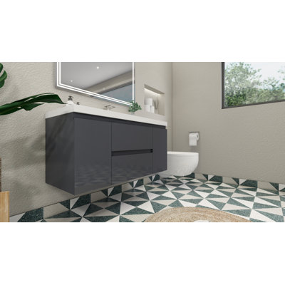 Ensemble de meuble-lavabo mural simple 47 po Korrina