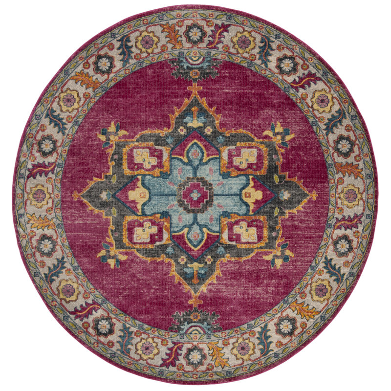 Siya Oriental Hand Woven Area Rug, Round 201 cm