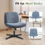 Fauteuil de bureau pivotant sans accoudoirs, chaise de bureau large à pieds croisés avec hauteur réglable et mode berçant-15390034-15390039