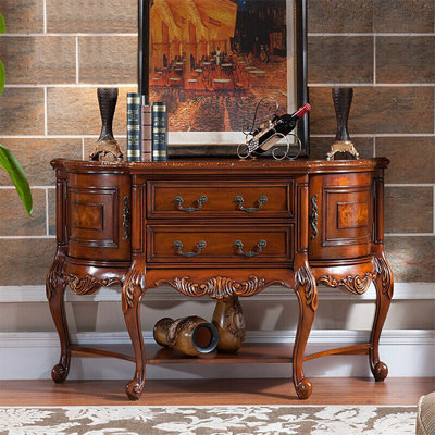 Console demi-cercle en bois massif brun noisette