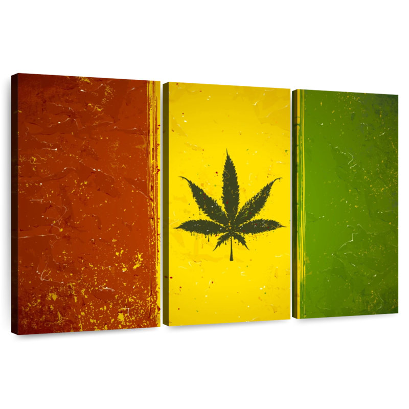Drapeau du pays de la marihuana, H 42 po x l 65 po