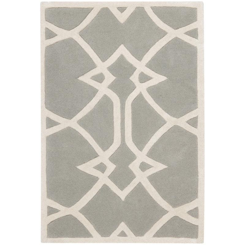 Hamid Hand Tufted Wool Geometric Rug, Rectangle 2' x 3'