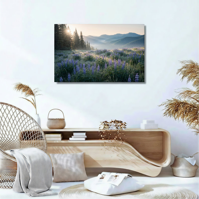 Ensemble de 1 tableau sur toile « Prairie de montagne », H 28 po x l 40 po, Toile tendue