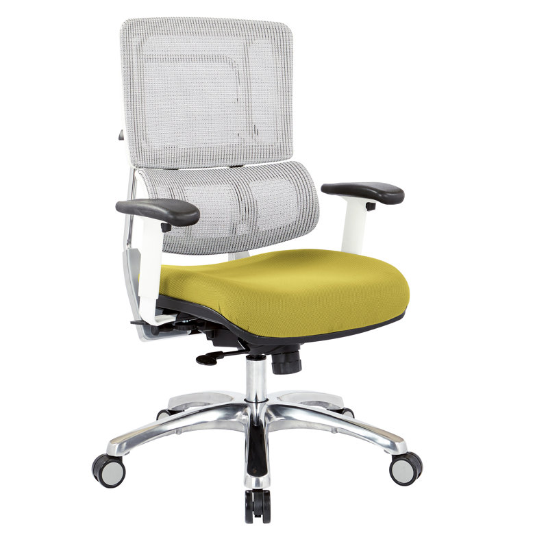 Pro-Line II Polyester Blend Task Chair, Polished Aluminum, Olive/White