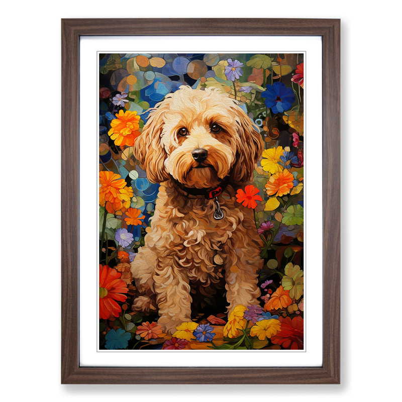 Single Picture Frame Print on Wood, 34cm H x 25cm W, Walnut Framed