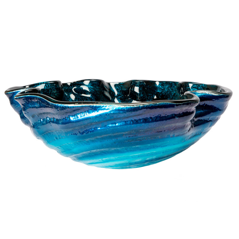 Lavabo de salle de bain vasque en verre trempé Carribean Wave