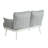Mariano Steel Loveseat And Table, Off White+Grey-1079544994-1079544999