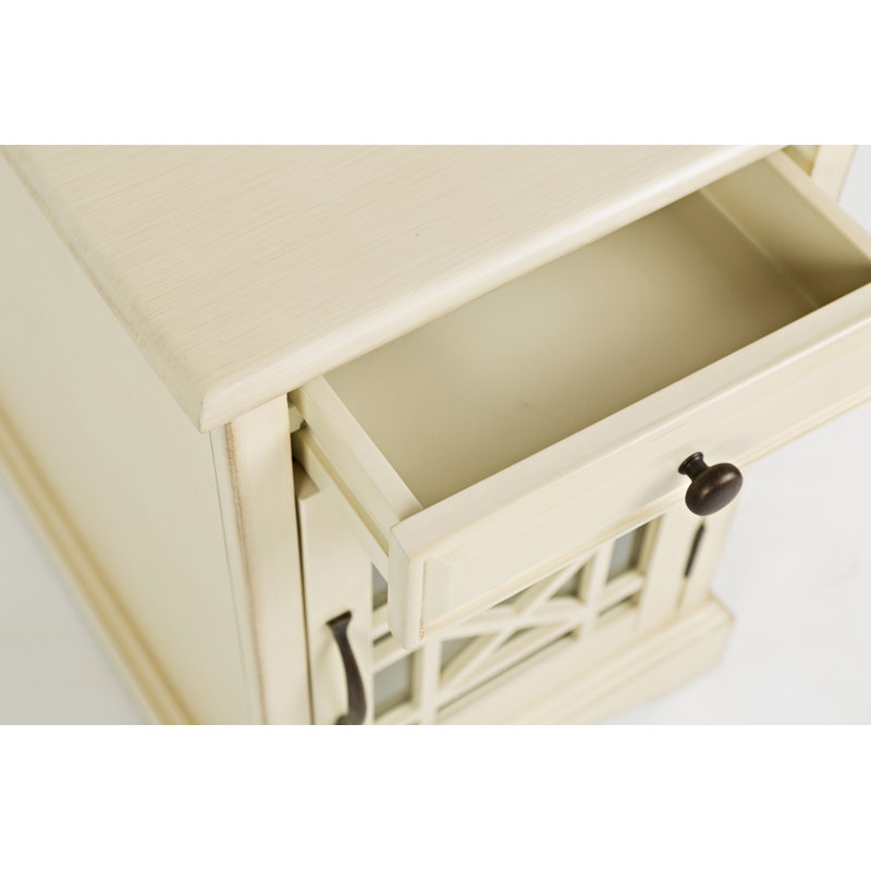 Armoire d'appoint à chargement USB, Crème antique