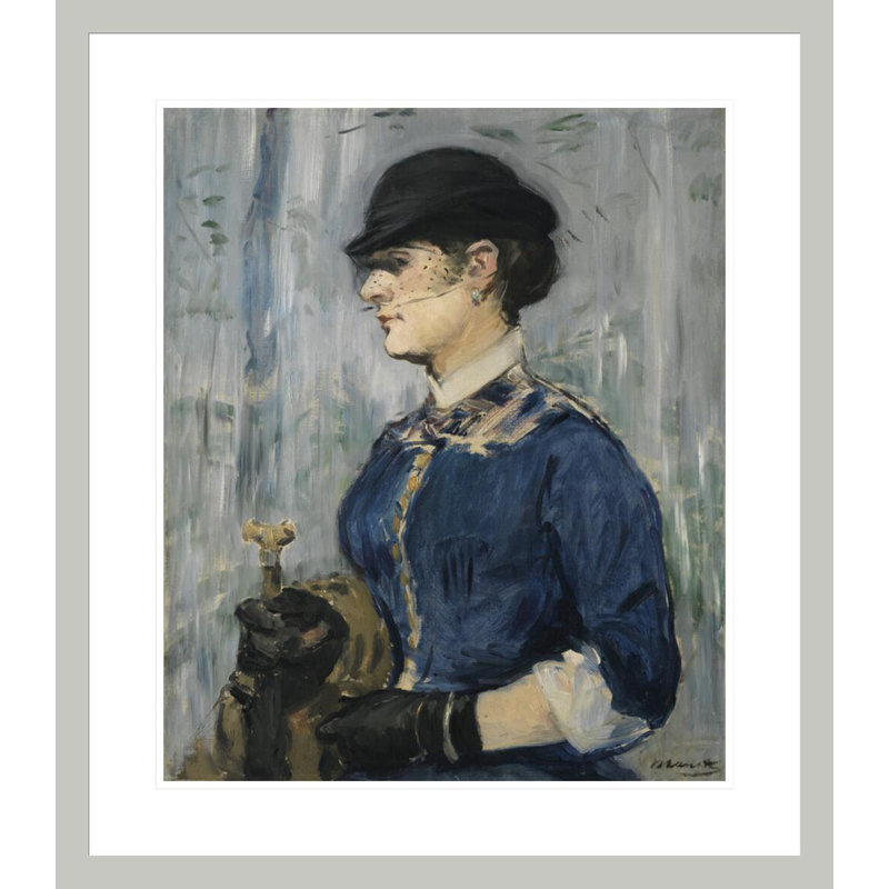 «Jeune femme au chapeau rond» par estampe numérique encadrée, 26,88 po H x 23,5 po L