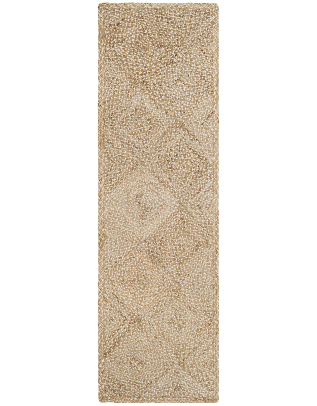 Tapis en jute tissé à la main Abrahams, Tapis de couloir 2 pi 3 po x 8 pi