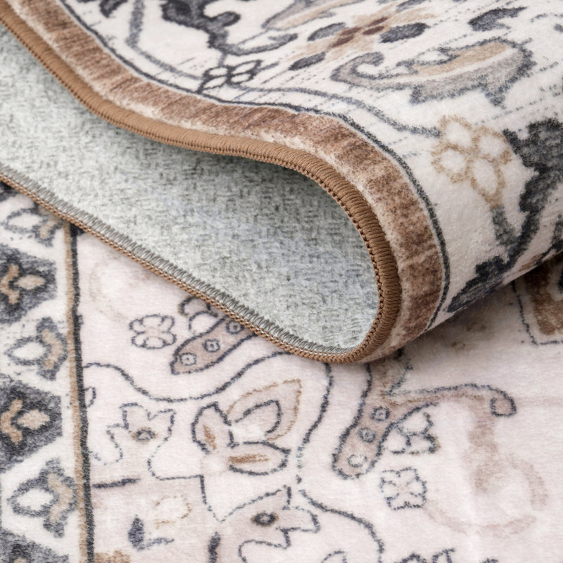 Tapis brun délavé Eleana, Beige brun, Rectangle 6 pi x 9 pi