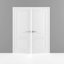 Portes françaises doubles solides | Lucia 8831 soie blanche | Garnitures de cadre en bois massif | Portes robustes de chambre à coucher pour garde-robe-87389969
