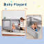 Lit de chevet pour bébé 5 en 1, ensemble de rangement portatif avec matelas, barre à jouets, moustiquaire, table à langer, rangement-130172337