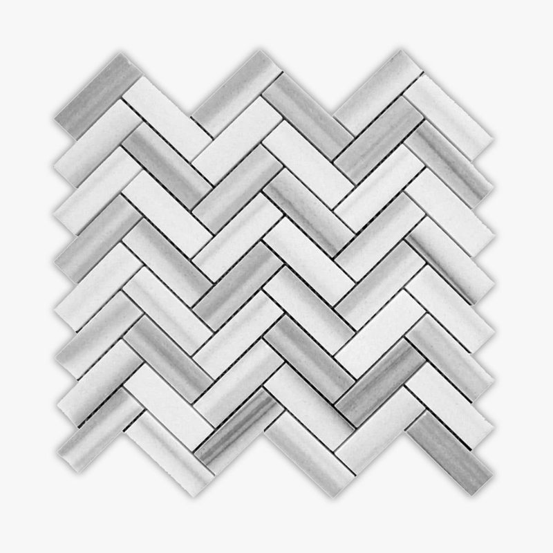 Carreau de mosaïque en marbre et chevron en marbre 12 po x 12 po Equador