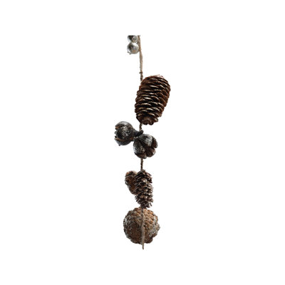 Pinecone Garland with Seed Pods and Glitter