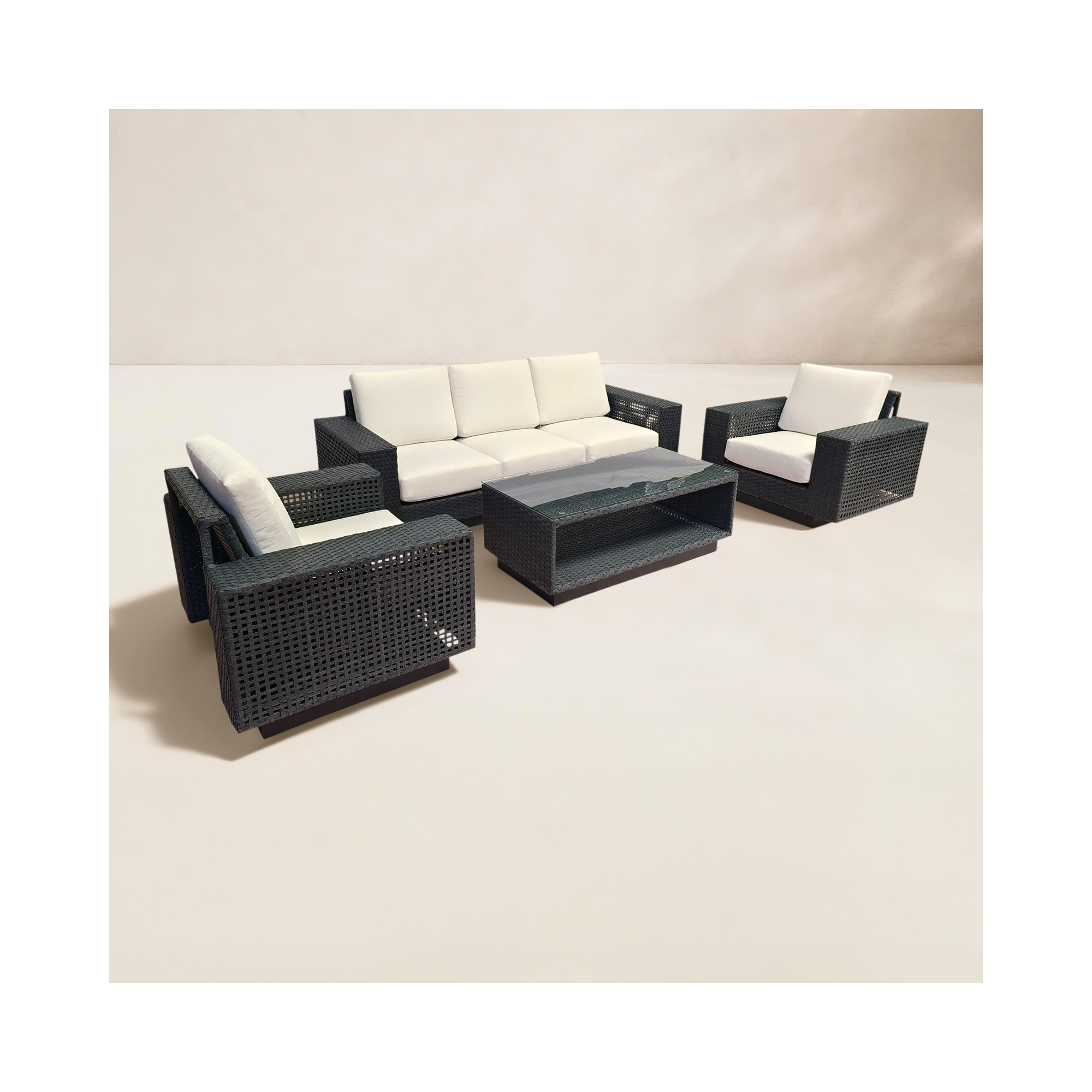 Aceline 4-piece Outdoor Seating Group with Swivel Chairs and Sunbrella Cushions